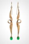 Elegance In Gold and Emeralds! Gold French Wire Earrings
