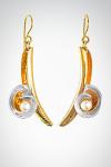 Sweeping Gold and Pearl French Wire Earrings- "Shells and Pearls"