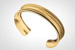 MENS 18k Heavy Solid Gold Hand Forged, Double Anticlastic Cuff..Strong, Professional Statement..Great on Women Too!