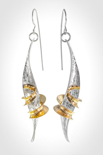 "Tropical Vacation" 14k Gold and Silver Earrings picture