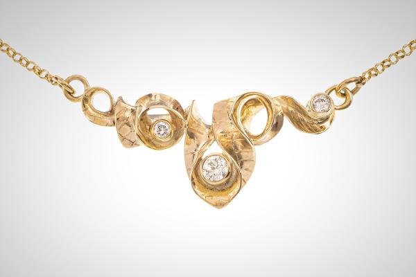 Delicate Festival of Gold Curls and Diamonds picture