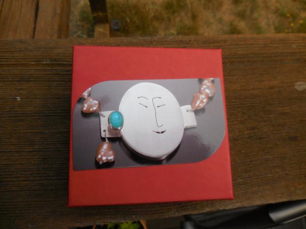Six oval face bracelet in sterling silver with pearl LY E 1904 picture