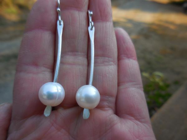 Forged sterling silver with white pearls LY E 7745 picture