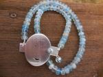 Unmentionables Face clasp in sterling silver with aquamarine LY N 3333