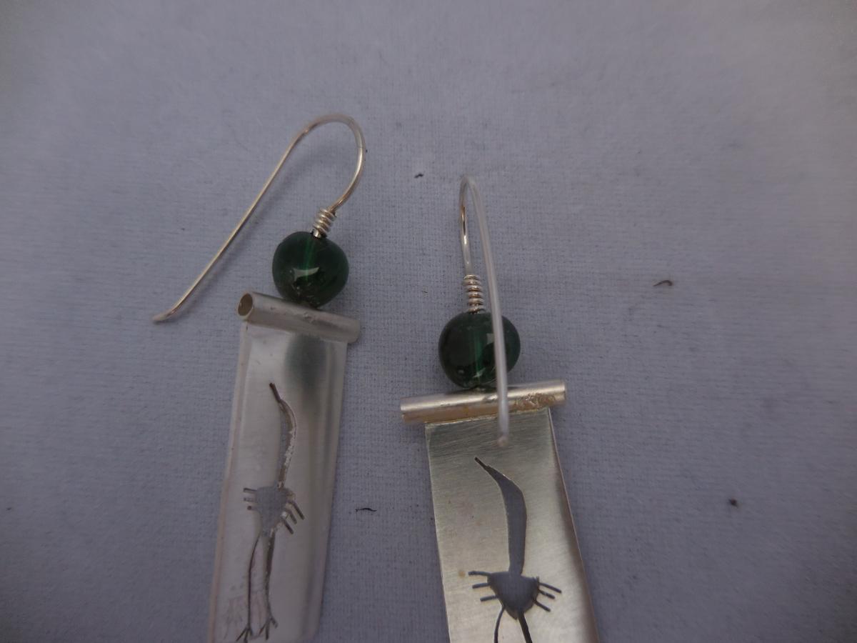 Crane earrings in sterling silver with green tourmaline LY E 7715 picture