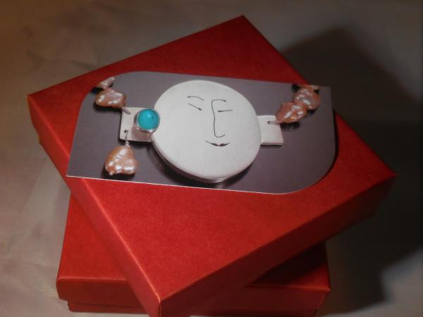 Unmentionables Face clasp in sterling silver with aquamarine LY N 3333 picture