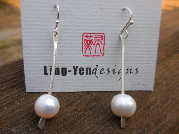 Forged sterling silver with white pearls LY E 7745 picture