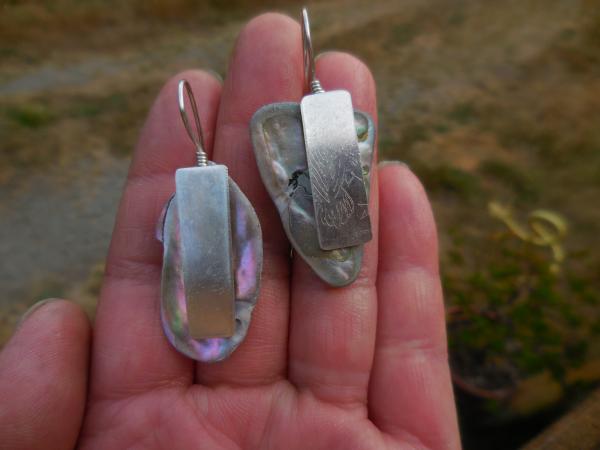 Sterling silver, found abalone earrings LY E 7634 picture