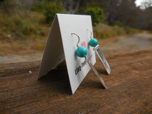 Crane earrings in sterling silver with turquoise LY E 7664 picture