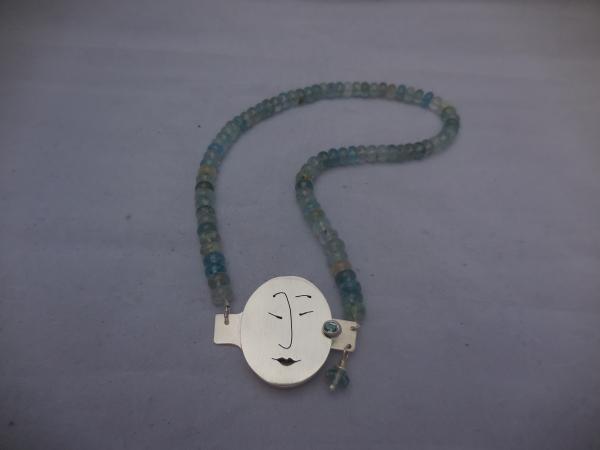 Unmentionables Face clasp in sterling silver with aquamarine LY N 3333 picture