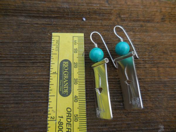 Crane earrings in sterling silver with turquoise LY E 7664 picture