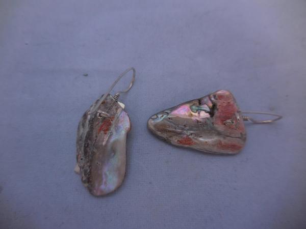 Sterling silver, found abalone earrings LY E 7634 picture