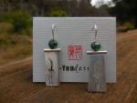Crane earrings in sterling silver with green tourmaline LY E 7715
