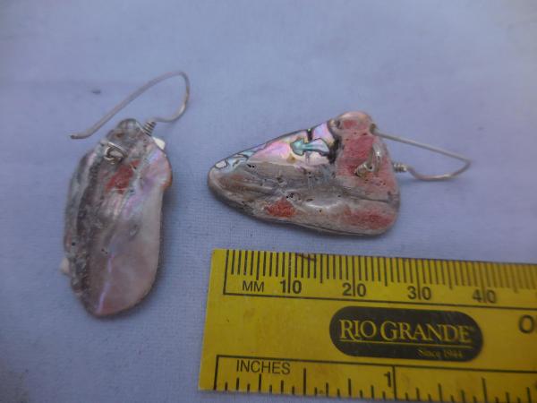 Sterling silver, found abalone earrings LY E 7634 picture