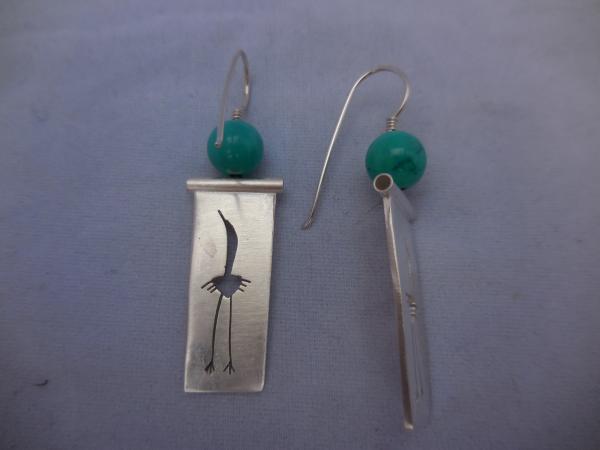 Crane earrings in sterling silver with turquoise LY E 7664 picture