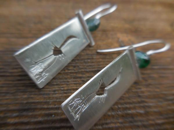 Crane earrings in sterling silver with green tourmaline LY E 7715 picture