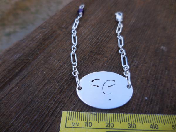 One oval face in sterling silver with lobster clasp LY B 1888 picture