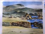 Big Sur, California.  Diptych painting.