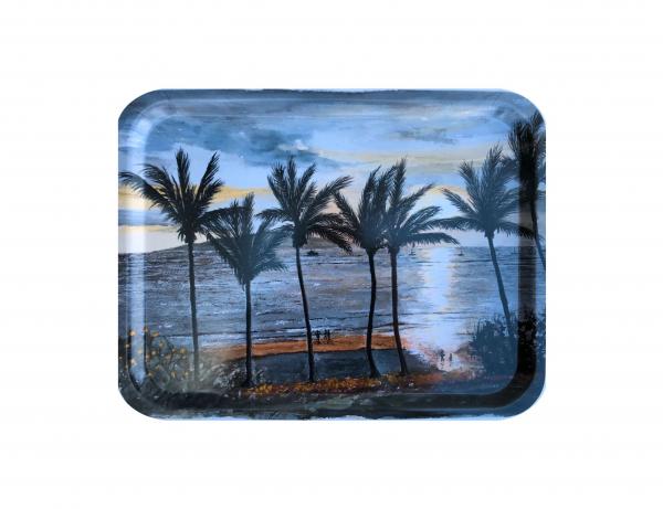 Lahaina shores sunset - wooden tray picture