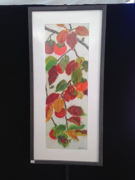 Persimmon Branch Cascade, original, framed