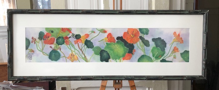 Nasturtium Play II, framed original picture