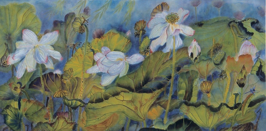 Scent of Angels, White Lotus, print, 15 x 30 picture