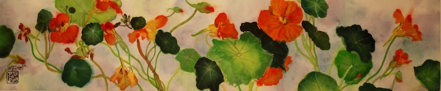 Nasturtium Play II, framed original picture