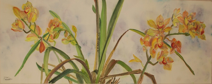 Cymbidium,   framed original picture