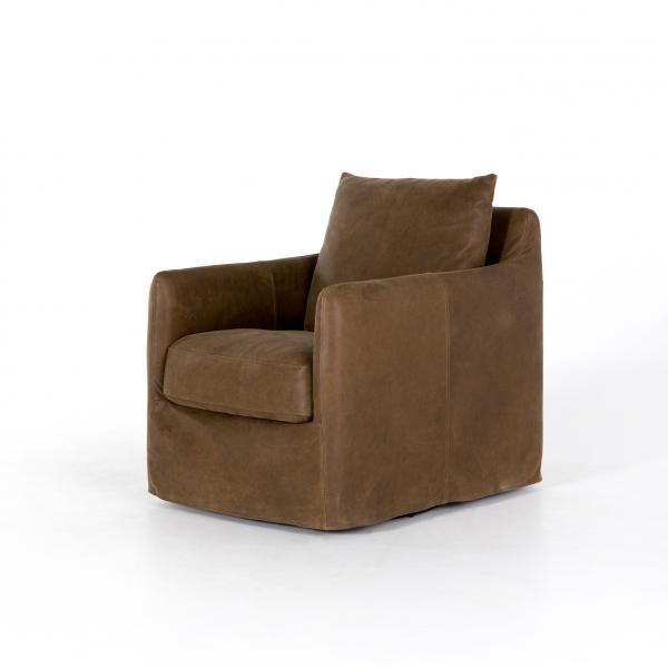 Banque Leather Swivel Chair