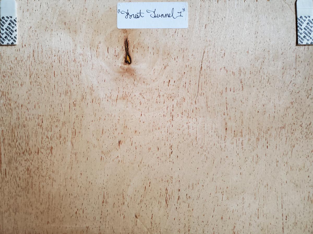 Print on 9x12 wooden board - "Forest Tunnel 1" picture