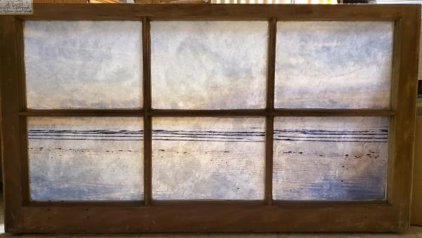 Gel Medium Transfer Window Piece - "Reflections of Earth"