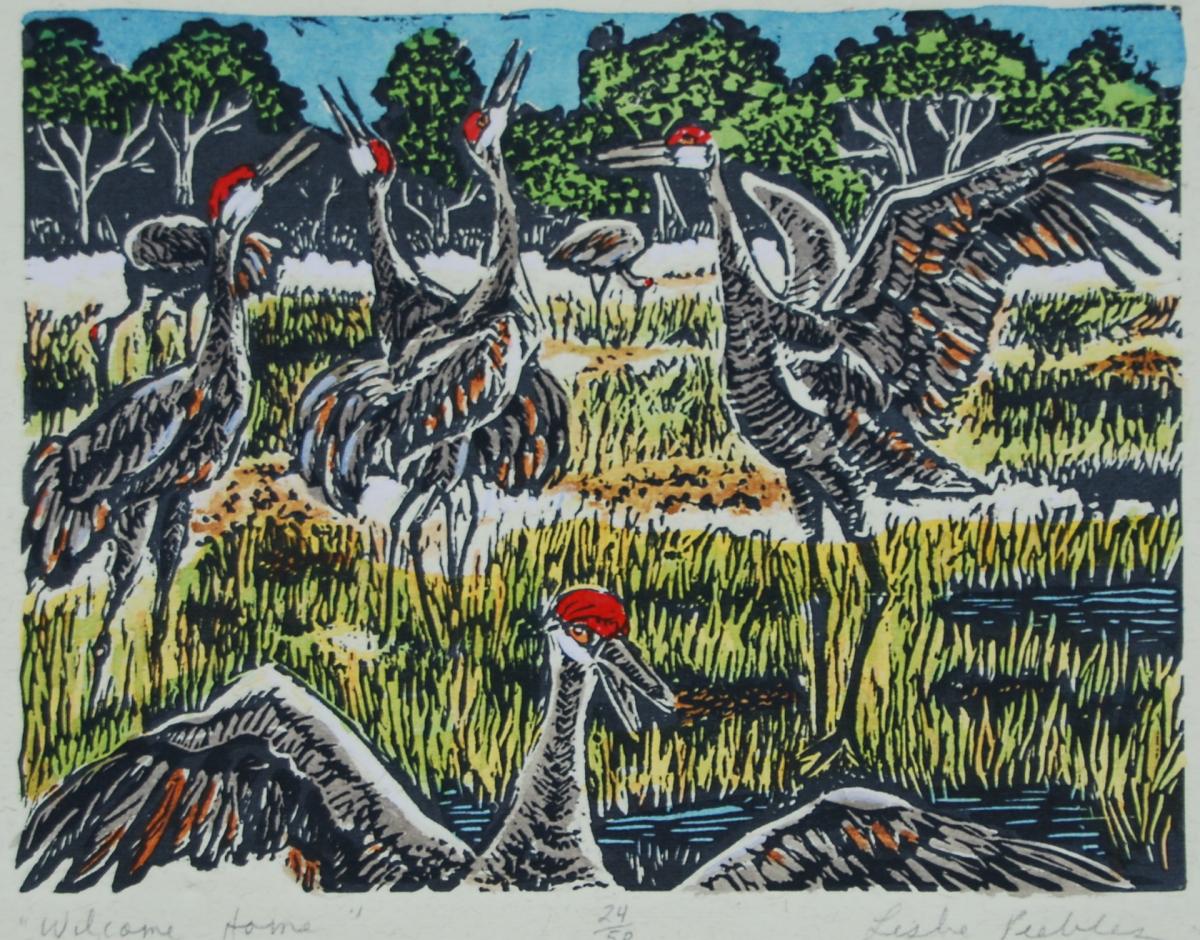 Mid-sized lino-cut relief prints picture