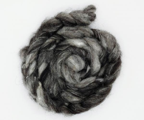 "Snow Leopard" Finnsheep/Alpaca Blend Roving - sold by the ounce