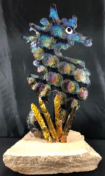 Seahorse Dichroic glass picture