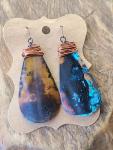 Long Teardrop Patina Earrings