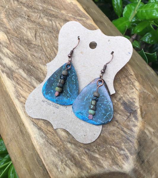 Patina Guitar Pick Earrings picture