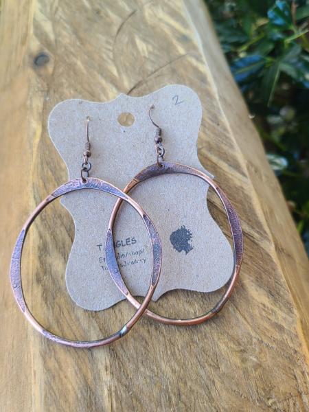 Big Copper Oval Hoop Earrings