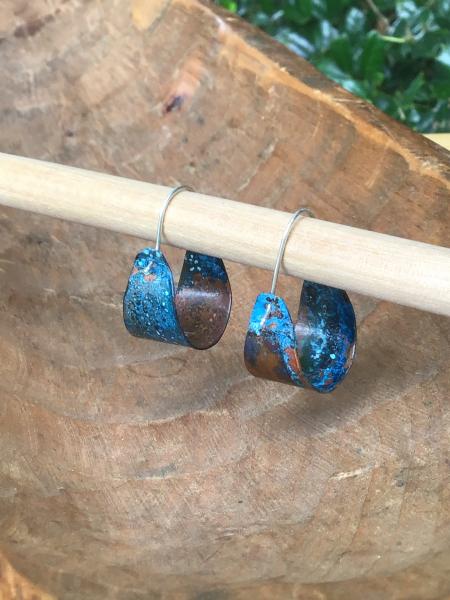 Blue Patina Basket Earrings picture