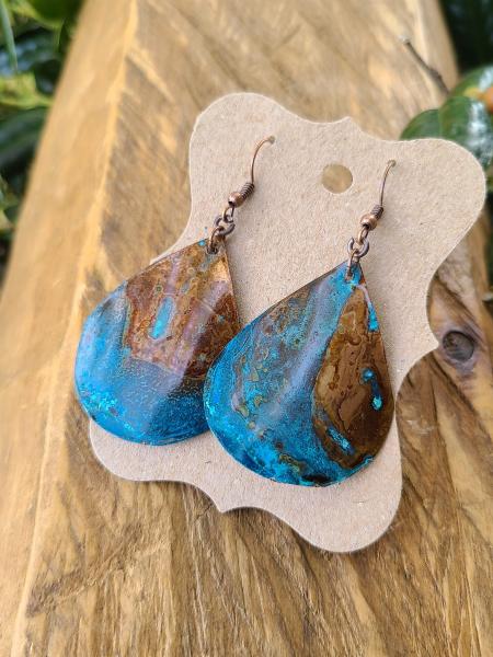 Large Patina Teardrop Earrings picture