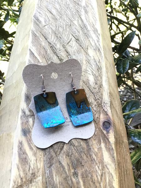 Rectangle Copper Patina Earrings picture