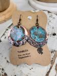 Patina Coppr Disc Earrings