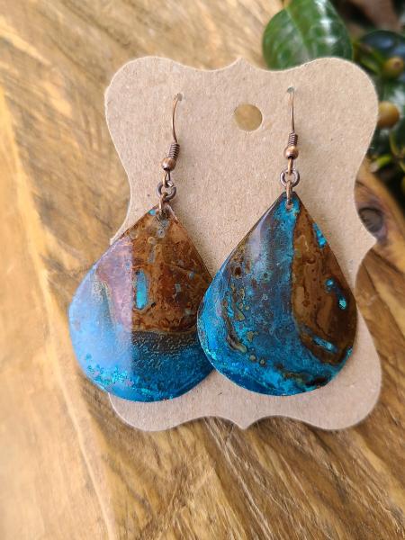 Large Patina Teardrop Earrings picture