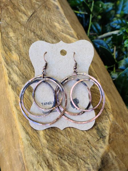 Circle within Circle Copper Earrimgs