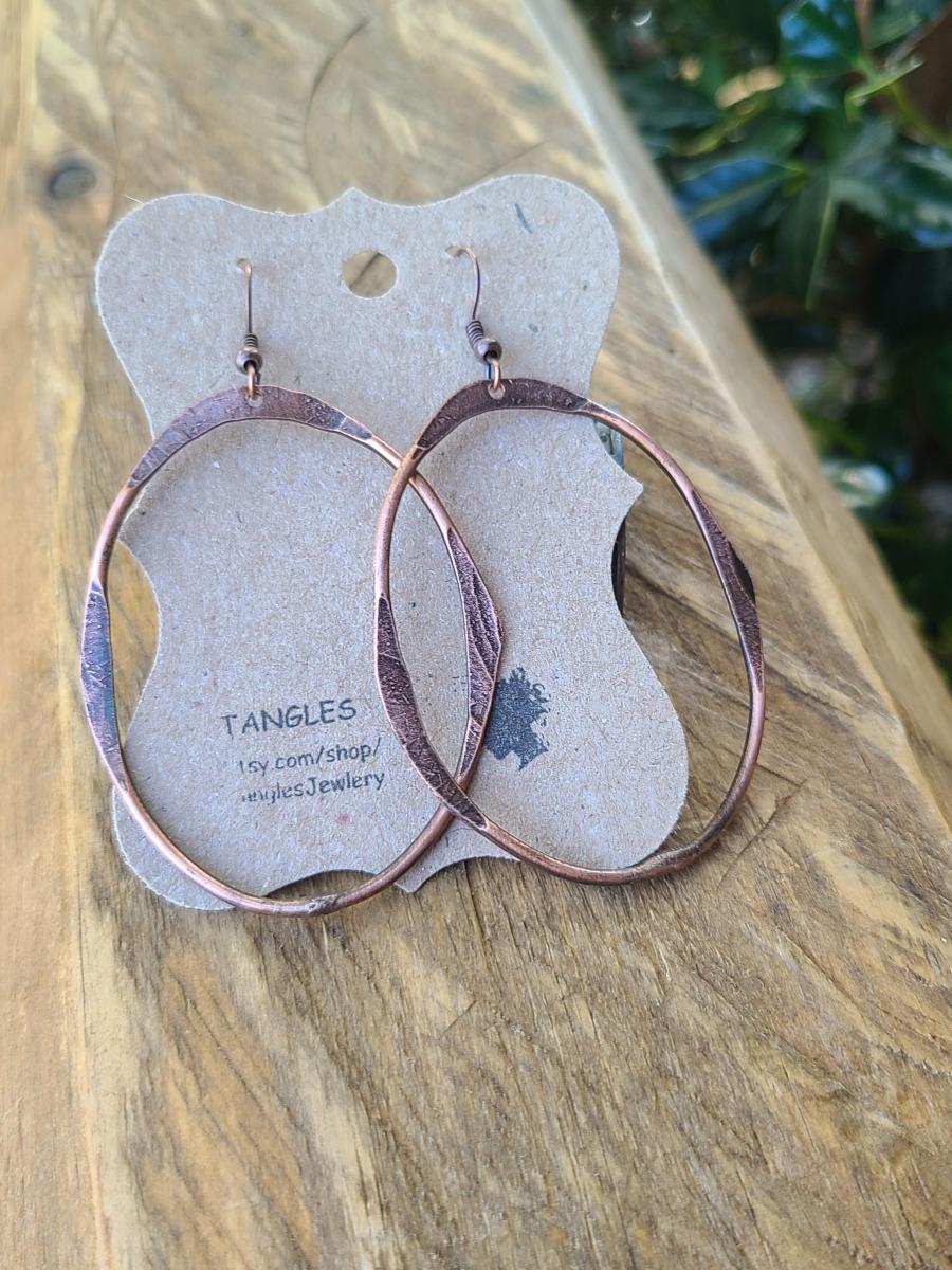 Big Copper Oval Hoop Earrings picture