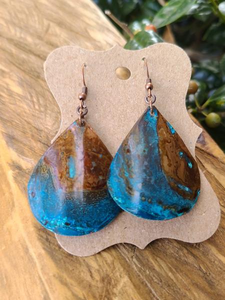 Large Patina Teardrop Earrings picture