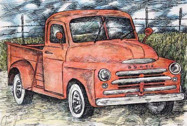 Old Red Dodge Truck picture