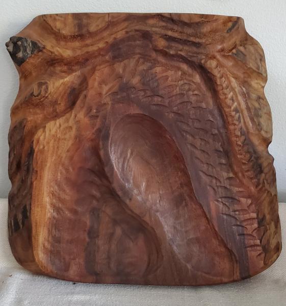 Small Carved Walnut Server