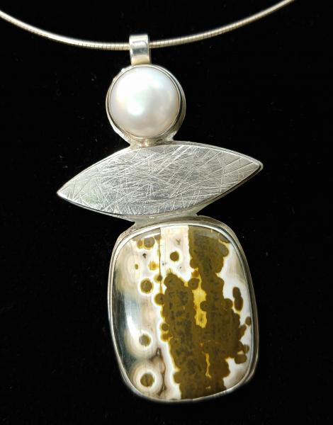 Ocean Jasper & Pearl Pendant picture