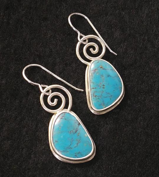 Chinese Turquoise Spiral Dangles