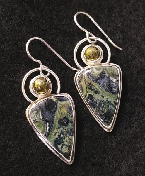 Kambaba Jasper & Pyrite Dangles